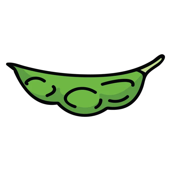 Ilustração bonito vagem de soja. Clipart de lanche edamame desenhado à mão . —  Vetores de Stock