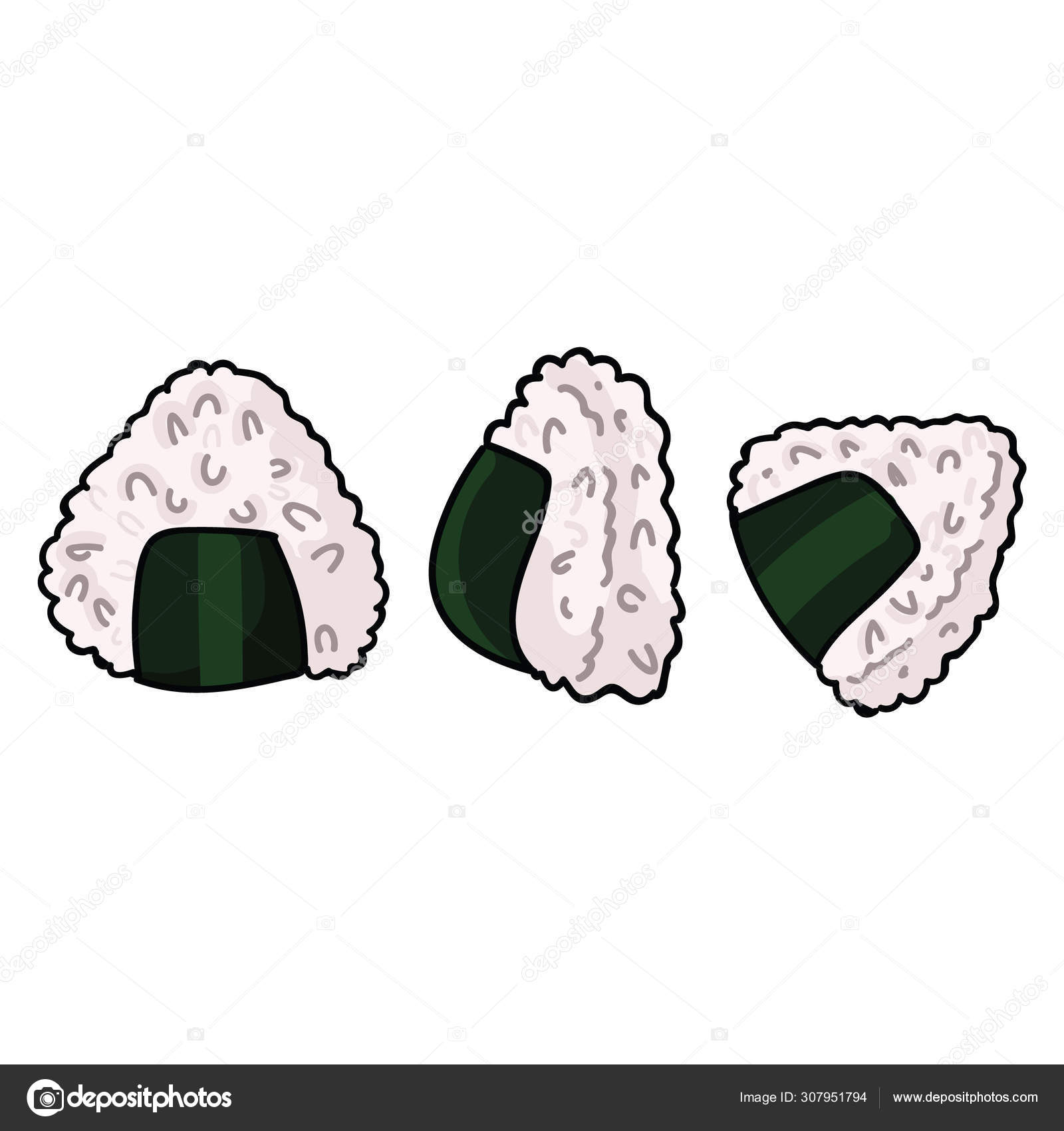 Oh my cute from Japan ~ white rice /& nori seaweed Onigiri RICE ball PILLOW