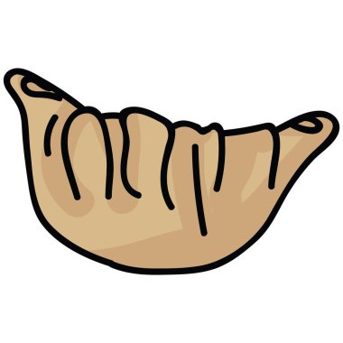 Sevimli Japon köfte illüstrasyon. El çizilmiş geleneksel gyoza snack clipart. 