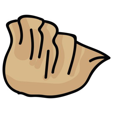 Sevimli gyoza köfte clipart. El çizilmiş Japon yemek illüstrasyon.