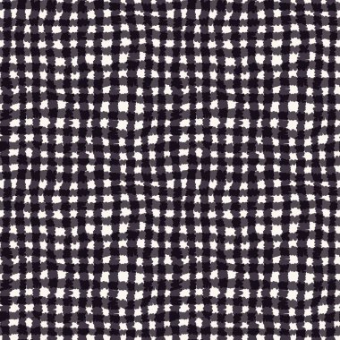 Kusursuz desen. El çizilmiş soyut hessian ekose kumaş doku. Tek renkli kaplama arka planı. Baskının her yerinde dokuma tartan çapraz tekstil fırçası. Grafik tasarım kaplama çizimi. Vektör ve saat