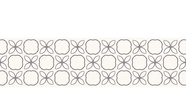 Пограничный рисунок ручной работы декоративный azulejo мозаичный фон. Геометрическая монохромная полоса. Замысловатая отделка ленты. Seamless . — стоковое фото