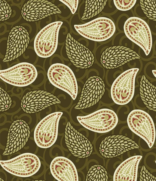 Nahtlose Muster Blumenblatt Paisley Motiv Persischer Stil Arabesque Boteh Foulard — Stockvektor