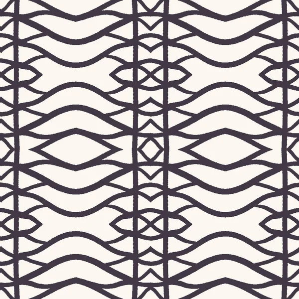 Nahtlose Vektormuster. Handgezeichnetes Spaliergitter. geometrischer Schwarz-Weiß-Hintergrund. Abstraktes Hipster-Swatch — Stockvektor