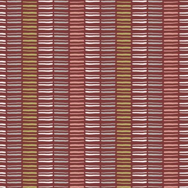 Kusursuz vektör deseni. Modern stil el çizimi dikey çizgiler. Fırça darbeleri arka planda tekrarlanıyor. Soyut halk sanatı renkleri. Moda yüzey tasarımı tekstil ürünleri, her yerde baskı, boho duvar kağıdı