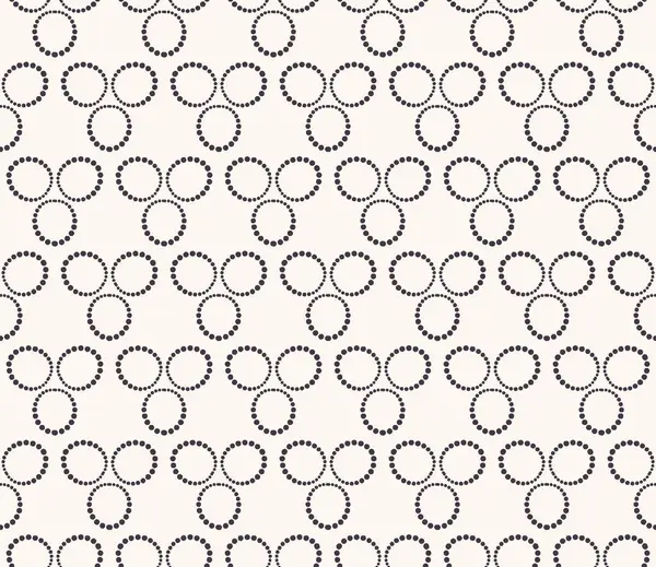 Seamless pattern. Hand drawn 3 polka dot background. Monochrome dotty black and white triple circle. All over print vector swatch — Stock Vector