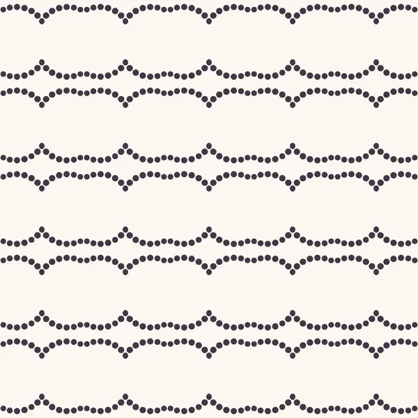 Padrão sem costura mão desenhado ponto stripe fundo. Linha curva geométrica allover print. Amostra monocromática vetorial — Vetor de Stock