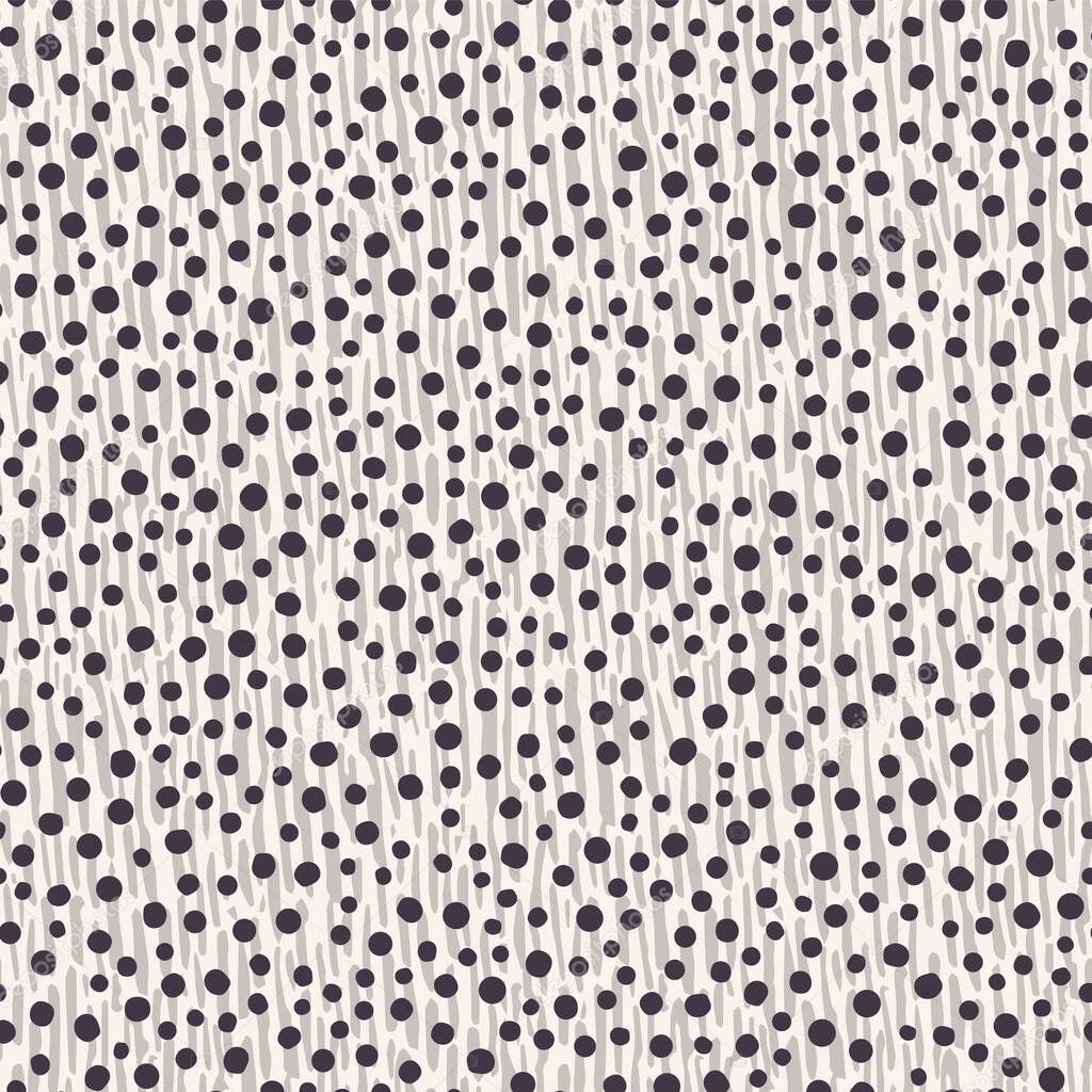 Seamless pattern. Hand drawn abstract dotty fabric texture. Stylish monochrome overlay background. Elegant simple textile brush all over print. Ecru gray graphic design illustration. Vector swatch
