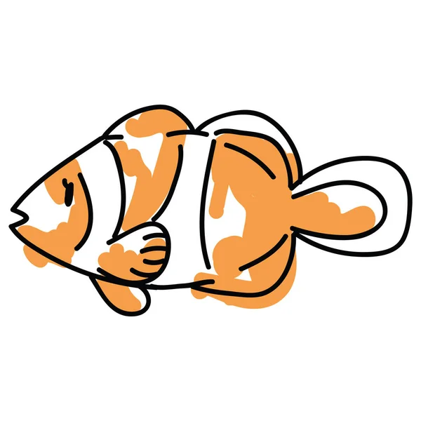 Sketchy Marine Clownfish Vector Illustration Hand Drawn Inked Ocean Fish — Stock Vector