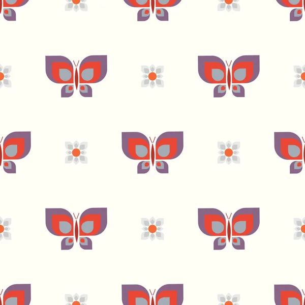 Геометрический Ретро Розовый Векторный Рисунок Бабочки Линию Винтажные Образцы Дикой — стоковый вектор