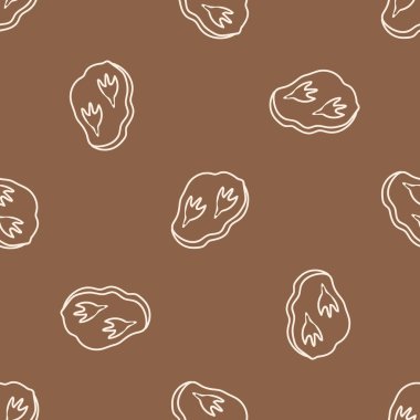 Kusursuz arka plan dinozoru ayak izi fosili cinsiyet ayrımı olmayan bebek kalıbı. Basit, asgari, 2 tonluk dünya rengi. Çocuk odası duvar kâğıdı ya da karikatür hayvan tarzı baskılar..