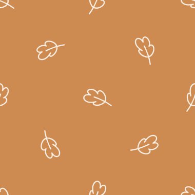 Kusursuz arka plan tek meşe yaprağı cinsiyeti nötr bebek deseni. Basit, asgari, 2 tonluk dünya rengi. Çocuk odası duvar kâğıdı ya da boho ormanlık doğa modası her yerde..