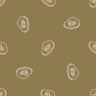 Kusursuz arka plan arısı fosili cinsiyet olarak nötr bebek kalıbı. Basit, asgari, 2 tonluk dünya rengi. Çocuk odası duvar kâğıdı ya da boho karikatür bitkileri her yerde..