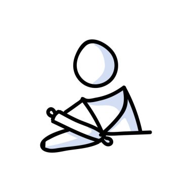 Güzel çubuk figürlü fırıncı kurabiye çizim ikonu yapıyor. Yemek hazırlama fotoğrafı. Restoran pişirme illüstrasyonunun iletişimi. Fırın vektör grafikli mutfak. 