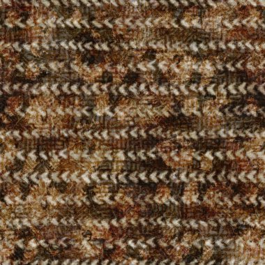 Kusursuz çizgili kahverengi desenli arka plan. Doğal çizgili benekli sepia deseni. Her yerde organik fırça darbeleri var. Yıpranmış eski püskü kumaş. Yıpranmış leke örneği.