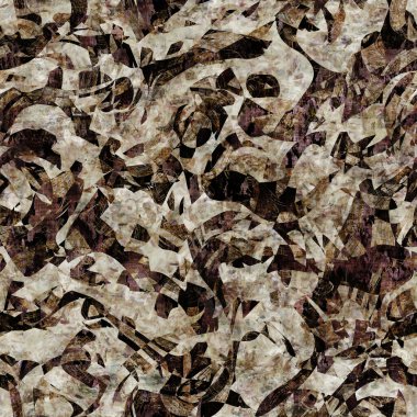 Kusursuz kahverengi desenli arka plan. Doğal noktalı sepia deseni. Her yerde organik fırça darbeleri var. Yıpranmış eski püskü kumaş. Yıpranmış eski leke örneği.