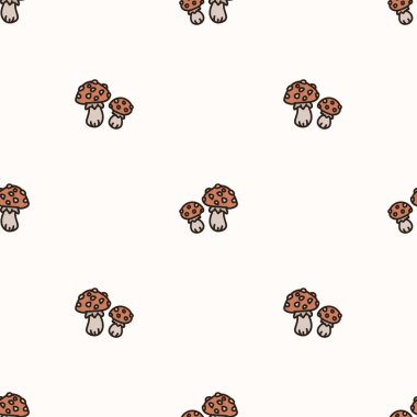 Kusursuz bir arka plan. İki mantar mantarı. Cinsiyet ayrımı yok. Basit, asgari, 2 tonluk dünya rengi. Çocuk odası duvar kâğıdı ya da karikatür hayvan tarzı baskılar..