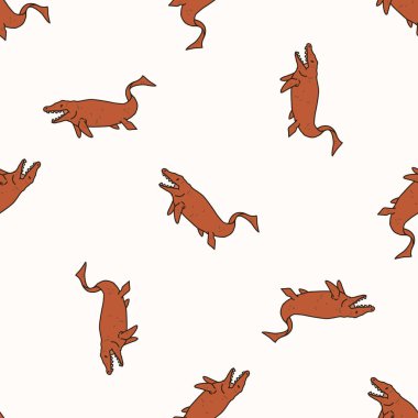 Kusursuz arka plan Mosasaurus dinazoru cinsiyet olarak nötr bebek modeli. Basit, asgari, 2 tonluk dünya rengi. Çocuk odası duvar kâğıdı ya da karikatür hayvan tarzı baskılar..