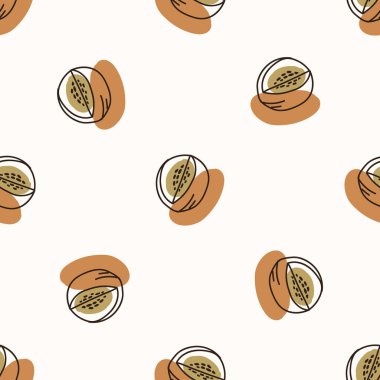 Kusursuz arka plan kavunu. Cinsiyet olarak nötr çocuk besin düzeni. Basit, asgari, 2 tonluk dünya rengi. Bebek odası duvar kâğıdı ya da boho dekoratif dekorasyon dekoru.. 