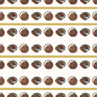 Kusursuz arka plan, tatlı tutku meyvesi şeridi. Cinsiyet olarak nötr çocuk besin düzeni. Basit, asgari, 2 tonluk dünya rengi. Bebek odası duvar kâğıdı ya da boho dekoratif dekorasyon dekoru.. 