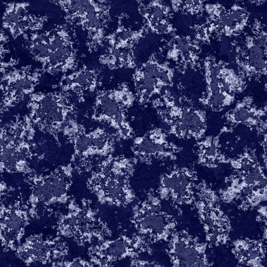 Kusursuz çivit benekli doku. Mavi örülmüş boro pamuk boyalı efekt arka planı. Japonlar batik direncini tekrarlıyor. Sıkıntılı kravat boyası beyazlatıcı. Asya füzyon izin veren kimono tekstili. Giysi izi.