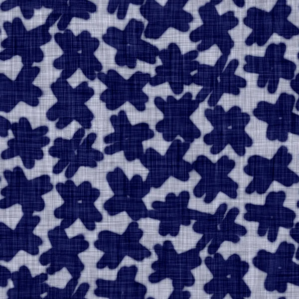 Απρόσκοπτη υφή ινδικού σταυρού. Μπλε υφαντό boro βαμβάκι βαμμένο φόντο εφέ. Ιαπωνική επανάληψη μπατίκ αντίσταση μοτίβο. Αποχρωματισμένη χλωρίνη βαφής. Ασιατικό κιμονό από κράμα σύντηξης. Φθαρμένο αποτύπωμα υφάσματος — Φωτογραφία Αρχείου
