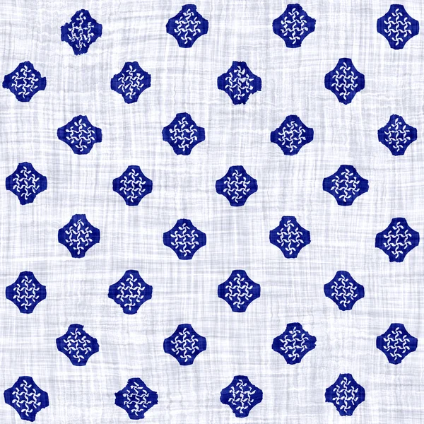 Texture florale sans couture. Indigo bleu boro tissé fond effet teint en coton. Japonais répètent motif batik swatch. Bloquer impression détresse fleur teinture damassé. Asiatique sur tout le textile. Impression de tissu usé — Photo