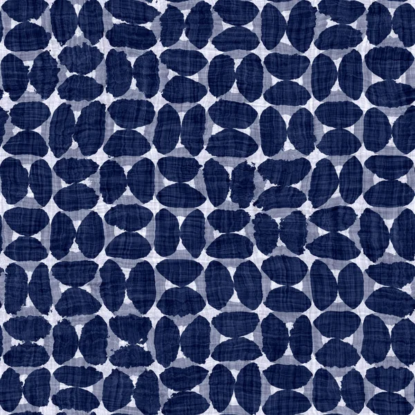 Kusursuz çivit geometrik doku. Mavi örülmüş boro pamuk boyalı efekt arka planı. Japonya Batik direncini tekrarlıyor. Sıkıntılı giyilmiş kumaş kravat boyası beyazlatıcısı. Asya füzyon izin Kimono tekstil baskısı — Stok fotoğraf