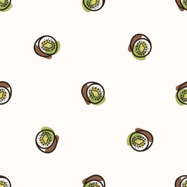 Kusursuz arka plan tatlı kivi dilimi. Cinsiyet olarak nötr çocuk besin düzeni. Basit, asgari, 2 tonluk dünya rengi. Bebek odası duvar kâğıdı ya da boho dekoratif dekorasyon dekoru.. 