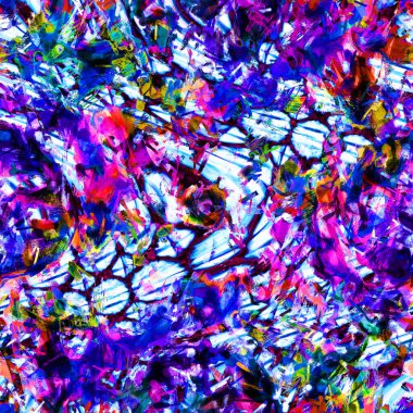 Kusursuz canlı gökkuşağı boyalı doku. Cesur psikedelik neon sanatsal arka plan. Boya kalemi, kusursuz olmayan fırça darbesi deseni. Tuhaf renkli kamuflaj soyutlaması. Her yerde eğlence sanatı var.