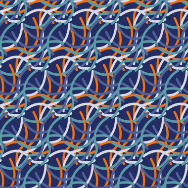 Kusursuz vektör desen çizimi. El çizimi modern karalama tarzı arka plan. Her yerde soyut dalgalı düzensiz dekoratif.