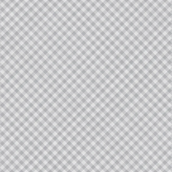 Naadloze grijze gingham achtergrond. Franse diagonale grijze witte boerderij stijl geruite textuur. Geweven linnen controleren doek patroon over de hele print. — Stockfoto