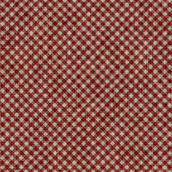 Sömlös röd gingham konsistens. Vävt linne bomull färgad effekt bakgrund. Hemspunnet primitivt textilmönster. Slitstark tygeffekt över hela utskriften — Stockfoto