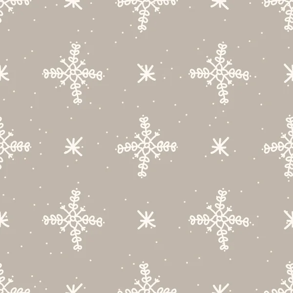 Invierno sin costuras dos patrón de fondo de copo de nieve. Simple género neutro vivero festivo scrapbook papel digital. Niños caprichoso papel pintado de copo de nieve por todas partes imprimir . — Vector de stock