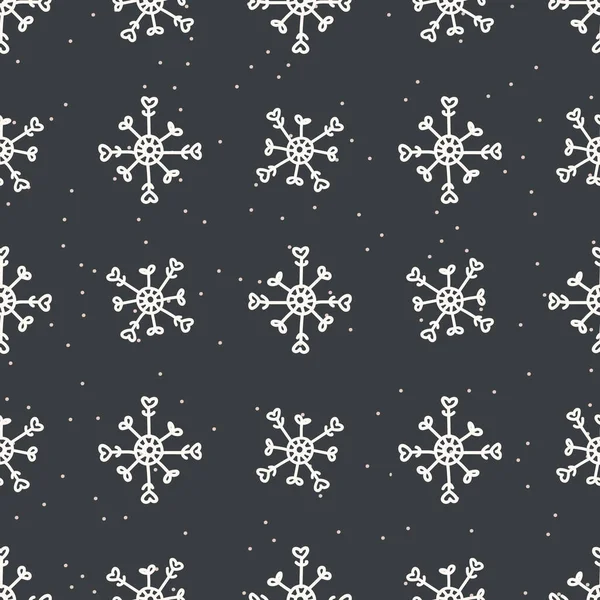 Seamless christmas snowflake falling stripe holiday background. Simple snow monochrome festive pattern texture. Scandi christmas motif background. Stylish modern seasonal gift wrapping paper. — Stock Vector