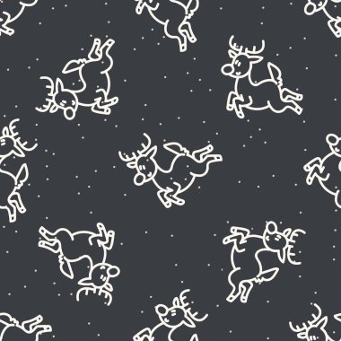 Kar tatili geçmişiyle kusursuz bir Noel geyiği atlaması. Dantel efekti xmas monokrom desenli doku. Scandi şenlik noel motifi geçmişi. Modern mevsimlik hediye paketleme kağıdı..