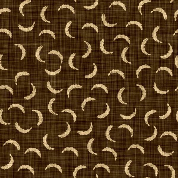 Seamless woven linen damask pattern. Aged sepia tone rustic textile pattern. Burnt umber brown texture background. Rough material fabric effect medallion all over print.