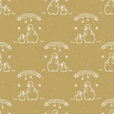 Kusursuz kış kardan adam çocuk arkaplan modeli. Basit cinsiyet ayrımcılığı olmayan çocuk yuvası fotoğraf albümü dijital kâğıdı. Çocuklar tuhaf şirin karikatür duvar kâğıtları her yerde..