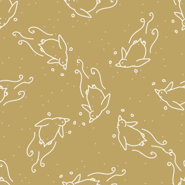 Kusursuz bir Noel pengueni yüzme tatili geçmişi. Basit kar monokrom şenlik deseni dokusu. Scandi noel motifi geçmişi. Modern mevsimlik hediye paketleme kağıdı..