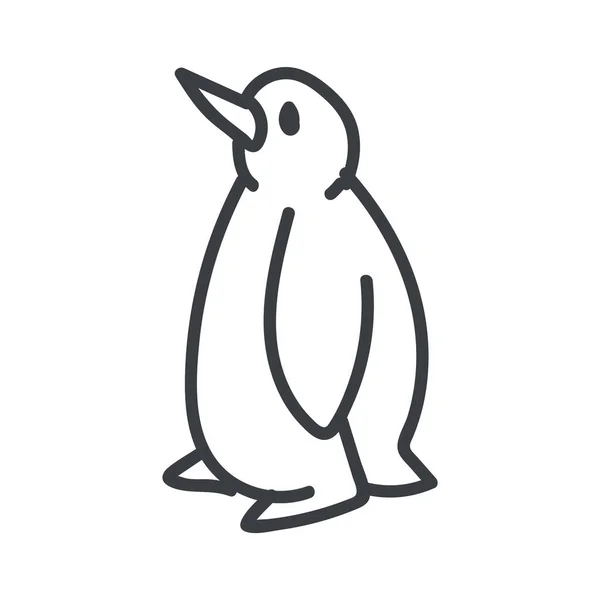Kusursuz kış pengueni illüstrasyon klibi. Basit bir cinsiyet ayrımcılığı, festival albümü çıkartması. Çocuklar garip bir şekilde el çizimi karikatür buzdan hayvan motifi. — Stok Vektör