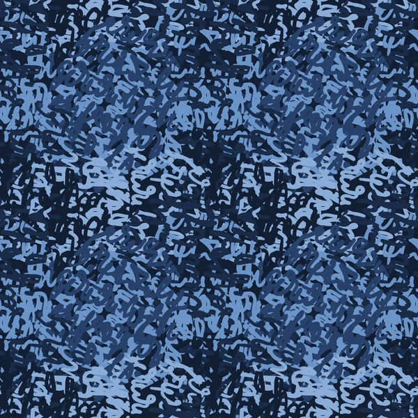 Indigo bleu confettis doodle motif sans couture. Sketchy dotty saupoudrer fond vectoriel. Fond d'écran marine foncé design graphique moderne. Tiré à la main bizarre partout impression. Textile masculin décor d'hiver — Image vectorielle