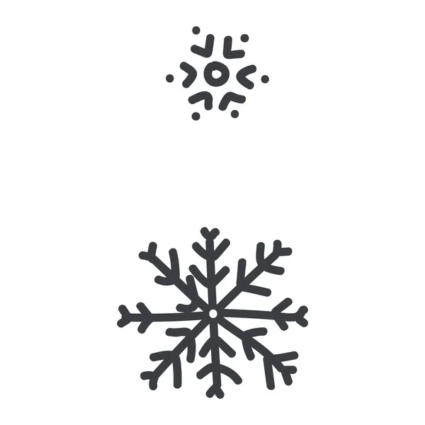 바다없는 xmas snowflake 일러스트 부분을 설정 합니다. 단순 한 성 중립적 인 보육원 스크랩북 스티커야. 아이들이 귀엽고 귀여운 손으로 그린 만화 크리스마스 모티프. — 스톡 벡터
