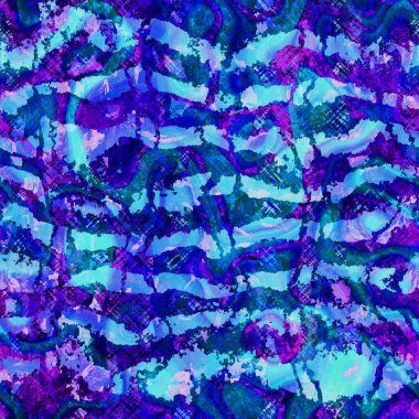 Bulanık mavi gradyan arızası soyut sanatsal doku arka planı. Dalgalı, düzensiz, dikişsiz boya deseni. Dijital ombre, parmak izinin her yerini bozmuş. Çeşitli modern suluboya efekt arkaplanı. 