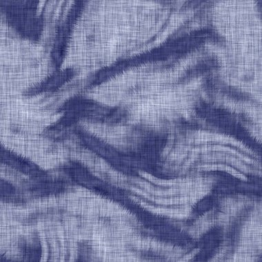 Kusursuz çivit benekli doku. Mavi örülmüş boro pamuk boyalı efekt arka planı. Japonlar batik direncini tekrarlıyor. Sıkıntılı kravat boyası beyazlatıcı. Asya füzyon izin veren kimono tekstili. Giysi izi.