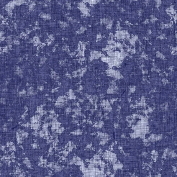Nahtlose indigogefleckte Textur. Blau gewebte Boro-Baumwolle gefärbt Effekt Hintergrund. Japaner wiederholen Batikmuster. Notleidende Krawattenfärber bleichen. Asiatische Fusion aller Kimono-Textilien. Abgenutzter Stoffaufdruck — Stockfoto