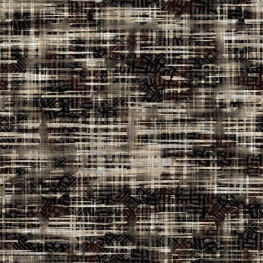 Kusursuz sepia grunge kumaş dokusu arka planı. Sorunlu kumaş desenli tekstil malzemeleri. Hırıltılı, bulanık çarşaflar her yerde. 