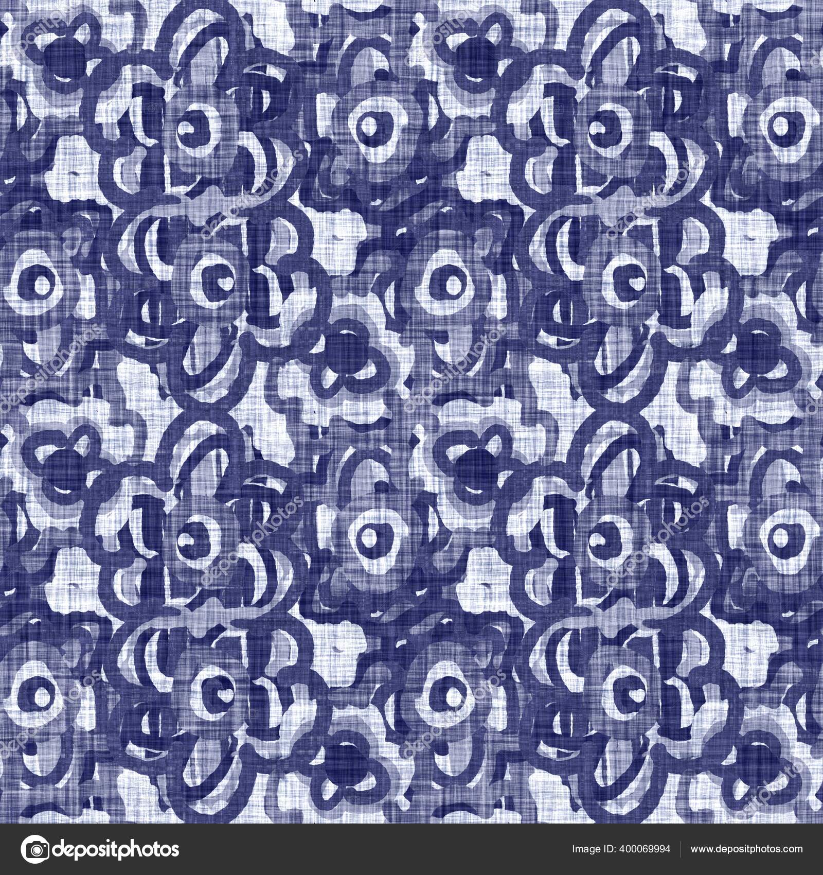 Indigo azul flor bloque impresión teñido de lino textura de fondo. Muestra  de patrón batik repetición, image size:1600x1700