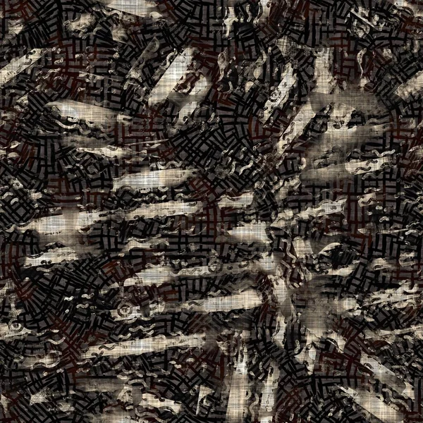 Kusursuz sepia grunge noktalı baskı dokusu arkaplanı. Eskimiş eski model tekstil kumaşı. Hırıltılı, bulanık çarşaflar her yerde. 