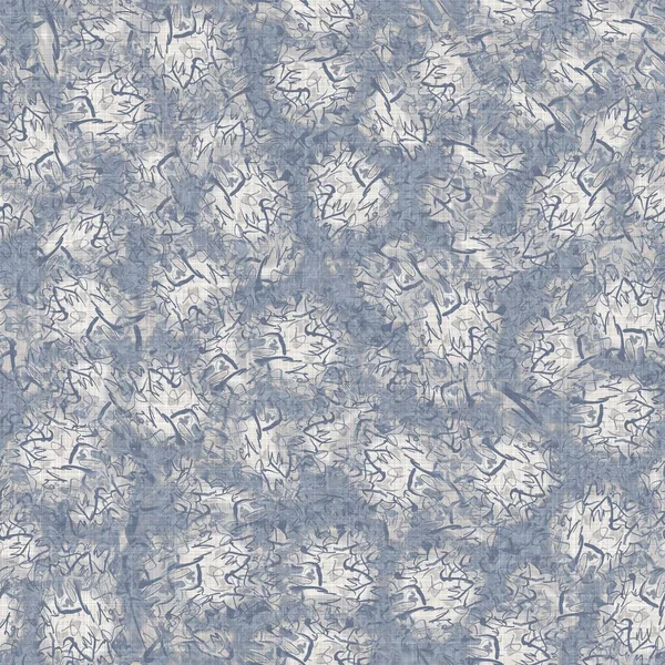 Бесшовное французское постельное белье с пятнами на фоне отпечатка. Прованс синий и льняной текстуры. Обветшалый шикарный стиль ткань размытие льна текстиль на всем принте. — стоковое фото