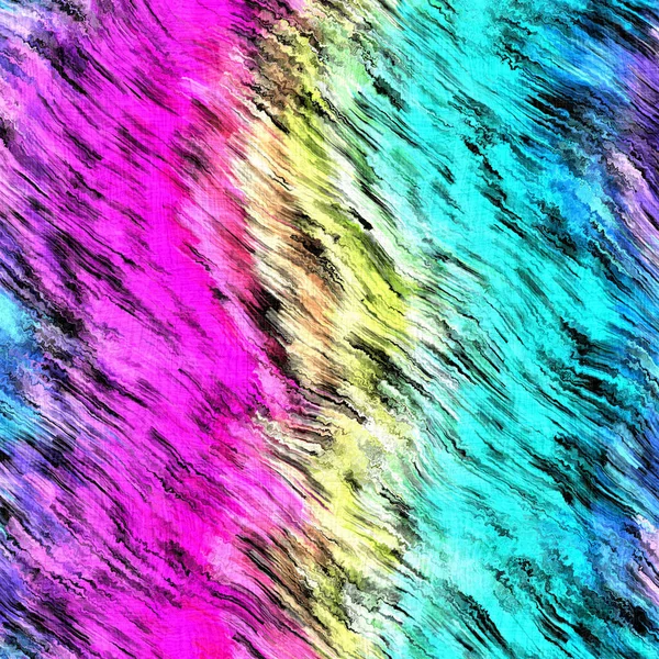 Unscharfe Regenbogen-Aquarell gewebte Leinentextur Hintergrund. Grunge distressed tie dye melange nahtloses Muster. Bunte, helle ombre Glitch-Stoffeffekte auf dem gesamten Druck. — Stockfoto